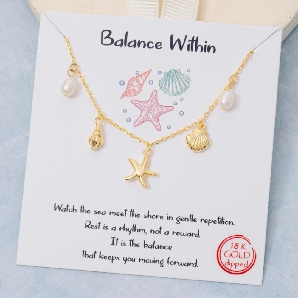1 LEFT!! 18K GOLD OCEAN CHARM NECKLACE